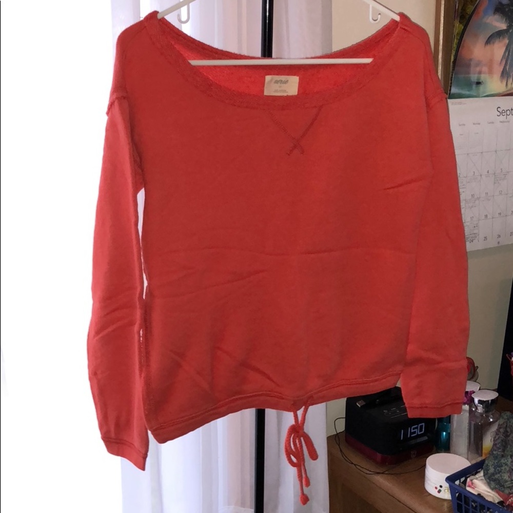 Reddish orange sweater shirt